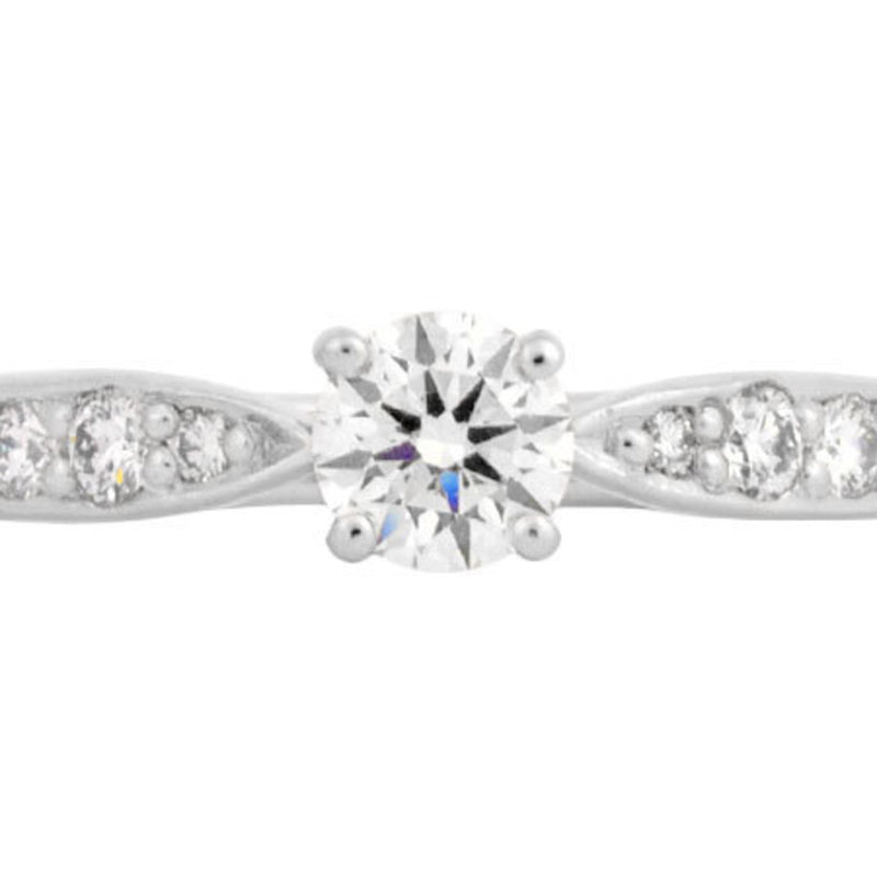 Tiffany TIFFANY & Co. Harmony Diamond 0.21ct (I / SI1 3EX) Solitaire Half Circle Ring Pt950 # 7.5