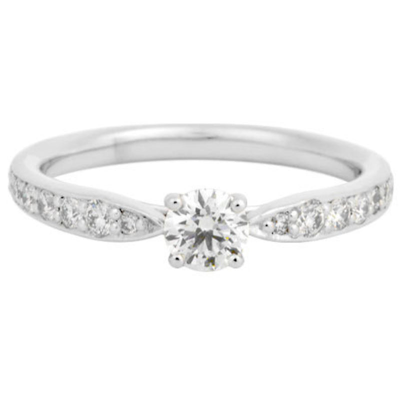 Tiffany TIFFANY & Co. Harmony Diamond 0.21ct (I / SI1 3EX) Solitaire Half Circle Ring Pt950 # 7.5