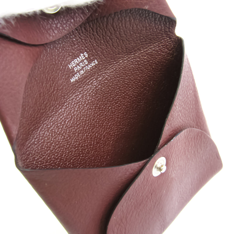 Hermes Bastia Unisex Taurillon Clemence Leather Coin Purse/coin Case Brown