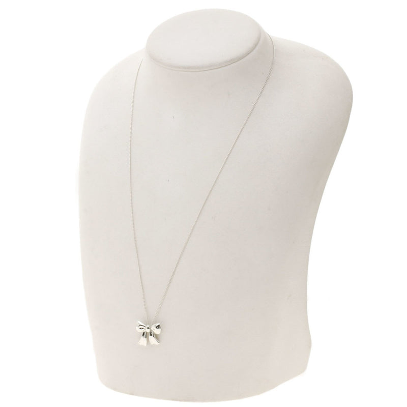 Tiffany Ribbon Necklace Silver Ladies