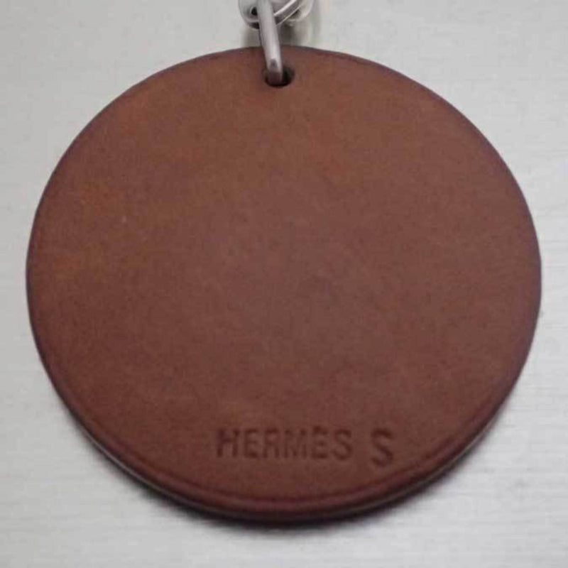 Hermes Charm Animal Motif Bear Brown Leather Bag Keychain Womens Mens