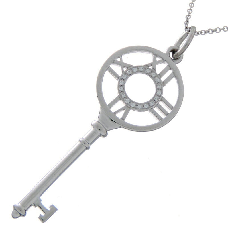 Tiffany Atlas Key Diamond Ladies Necklace 750 White Gold