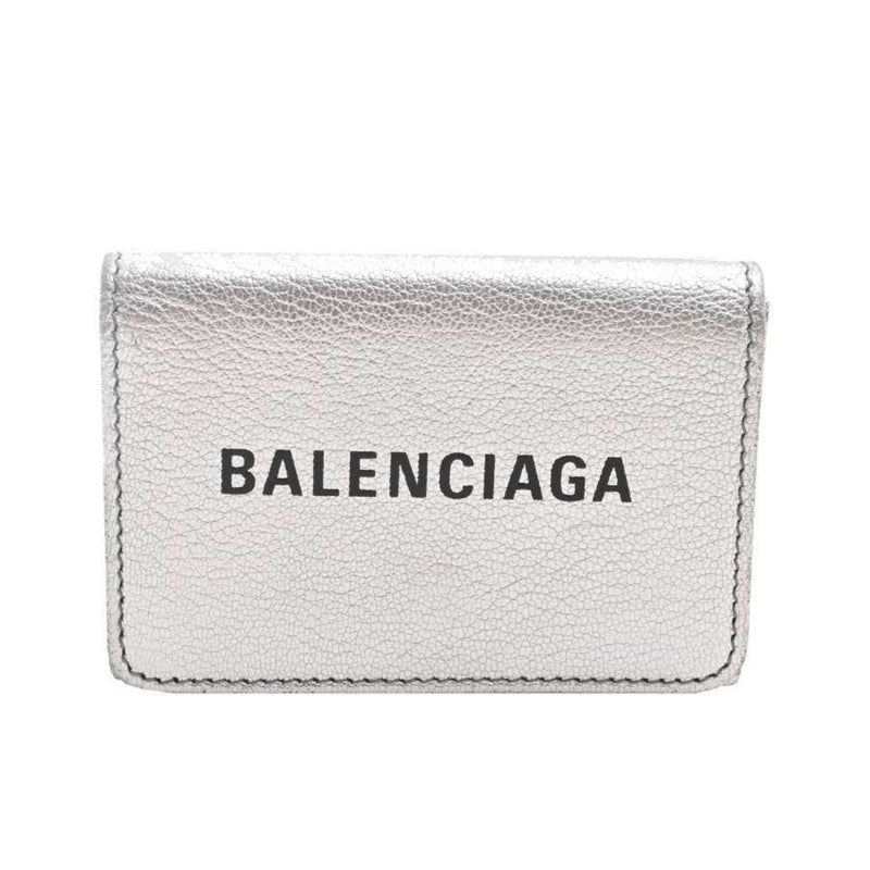 Balenciaga Womens Leather Wallet (tri-fold) Silver