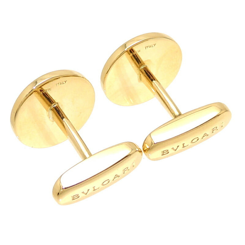 Bvlgari 750YG BB Pave Diamond Men's Cufflinks 750 Yellow Gold