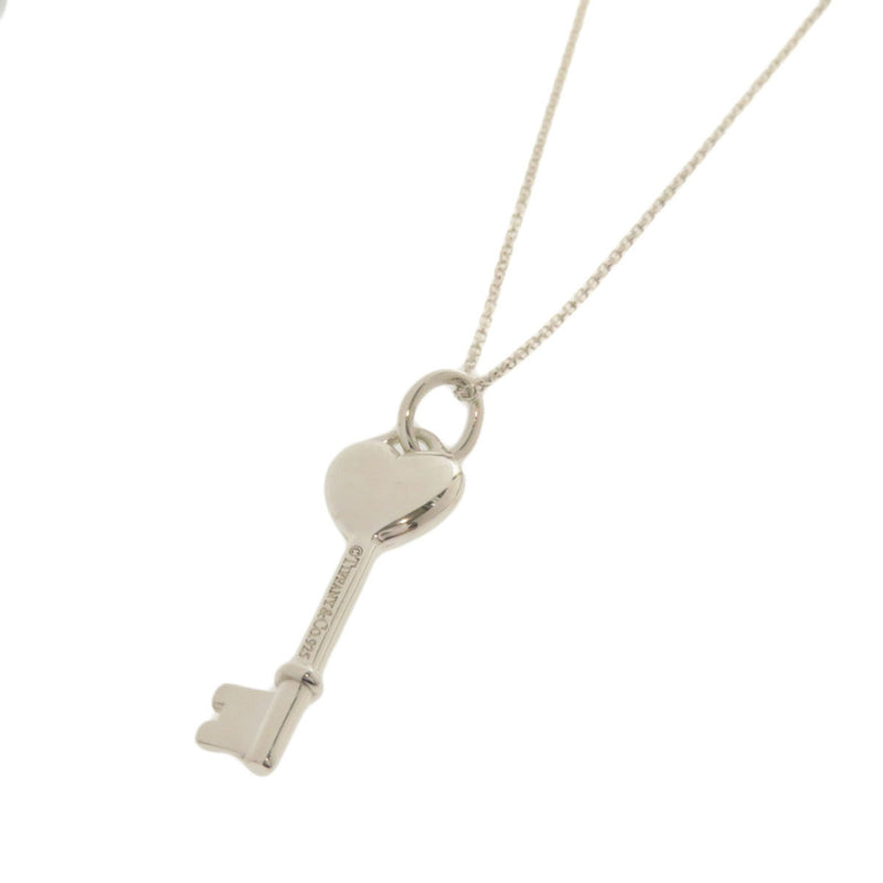 Tiffany Heart Key Diamond Necklace Silver Ladies