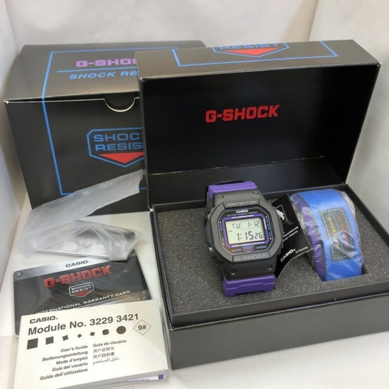 G-SHOCK CASIO Casio Watch DW-5600THS-1ER Throwback 1990s Speed Square Face Digital Quartz Backlight Black Purple Cross Band