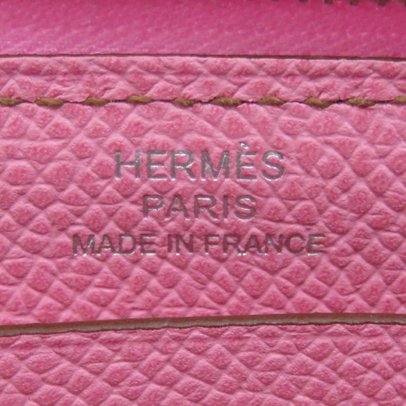 Hermes Azap Long Uno Pink Wallet Bi-Fold Epson Ladies