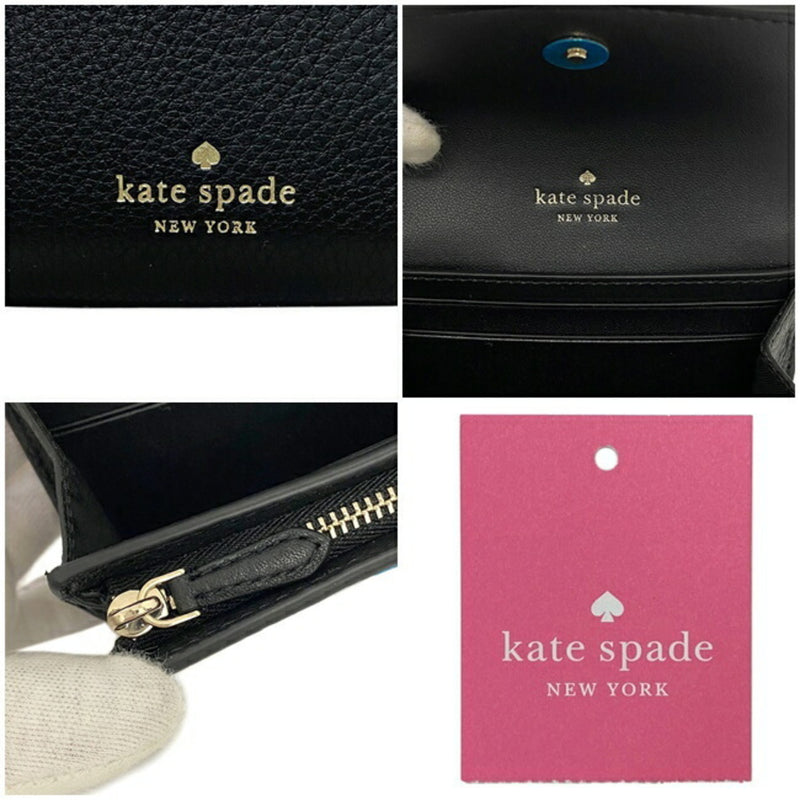 Kate Spade Bi-Fold Wallet Black Gold Marty K6026 Leather kate spade Ladies
