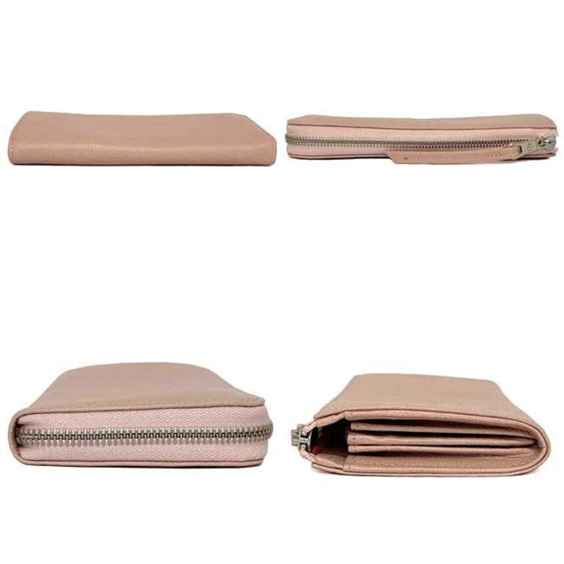 Longchamp L-shaped long wallet Pink Le Flone 3418 021 507 Leather LONGCHAMP Ladies