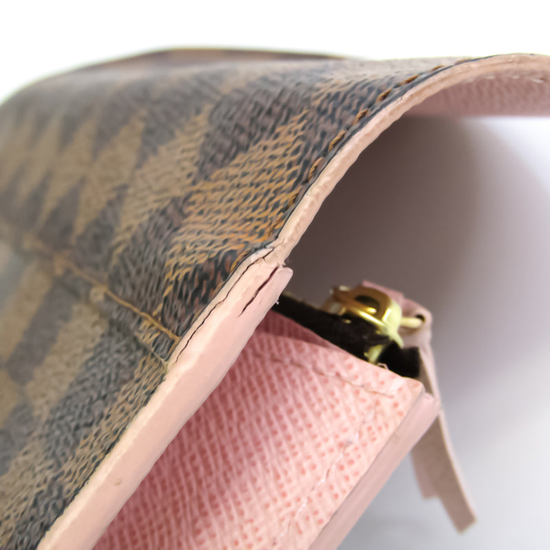Louis Vuitton Damier Caissa Wallet N61227 Women's Damier Canvas Long Wallet (bi-fold) Ebene,Rose Ballerine