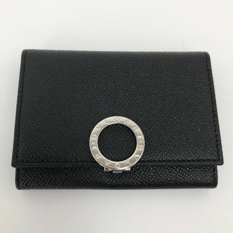 Bulgari Card Case Business Holder 30420 Calf Leather Black Mens BVLGARI