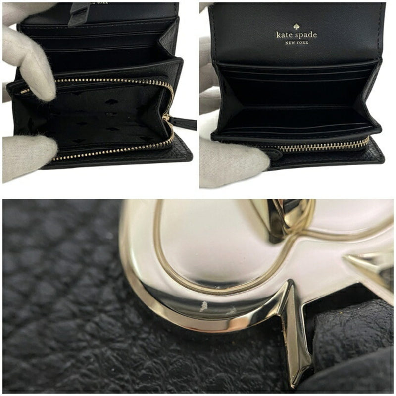 Kate Spade Bi-Fold Wallet Black Gold Marty K6026 Leather kate spade Ladies