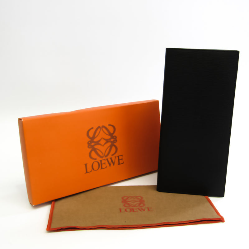 Loewe Check Case Men's Leather Long Bill Wallet (bi-fold) Black