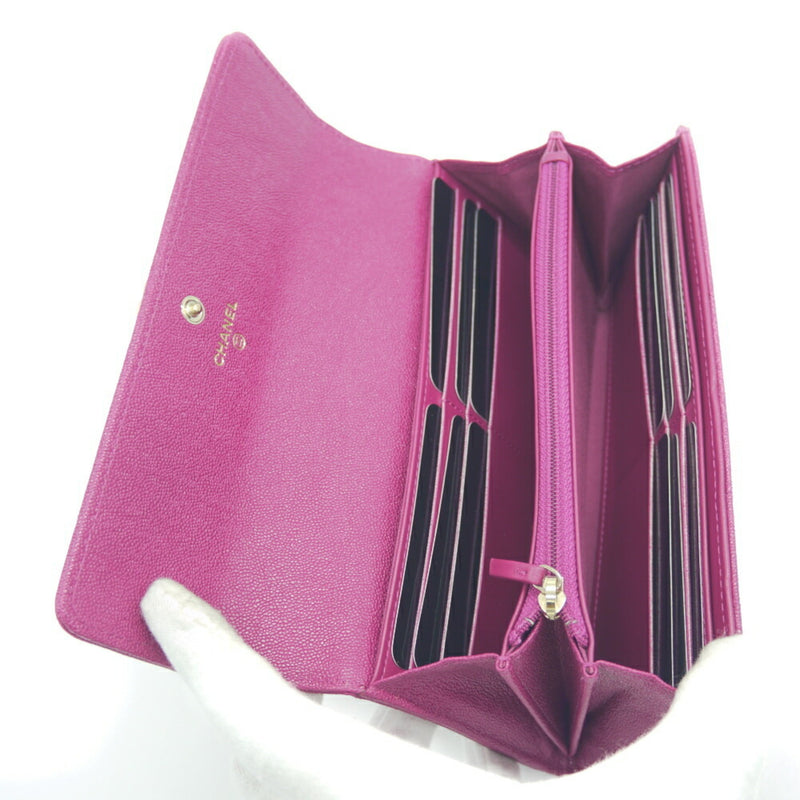 CHANEL Boy Chanel flap caviar skin long wallet A80286 B00317 N5030 pink