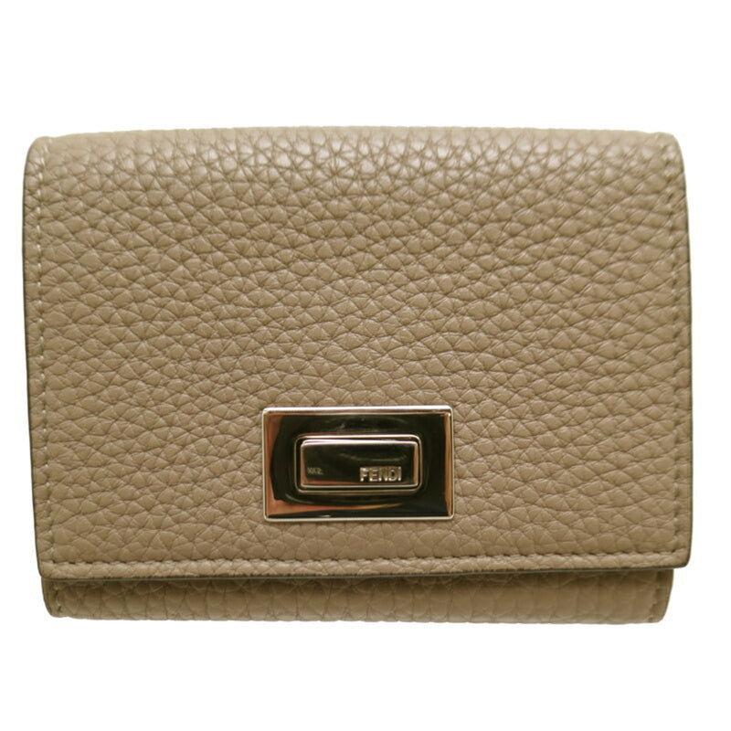 Fendi Peekaboo Celeria Business Card Included Women's and Men's Case 8M0425 Leather Beige
