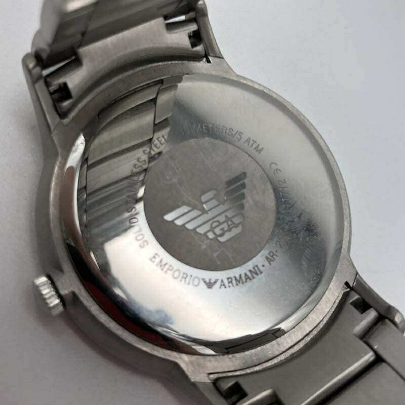 EMPORIO ARMANI Watch Mens Metal Belt Silver Black AR2514 Quartz Emporio Armani