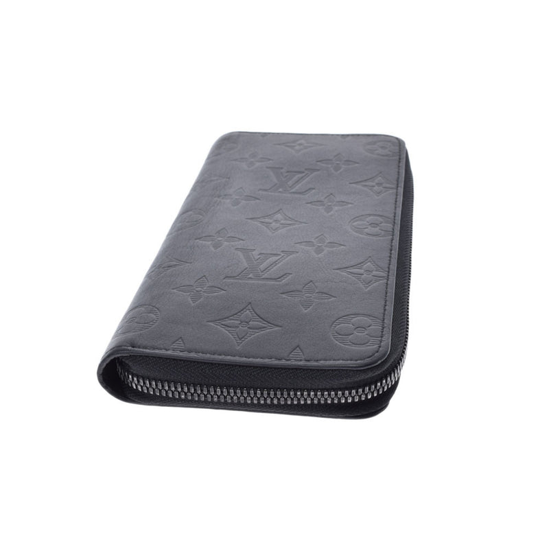LOUIS VUITTON Monogram Shadow Zippy Vertical Black M62902 Men's Leather Wallet