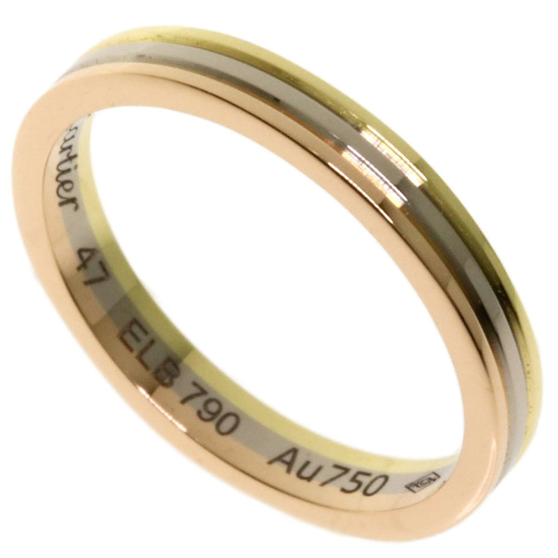 Cartier Three Coloring Rings K18 Yellow Gold K18WG K18PG Ladies