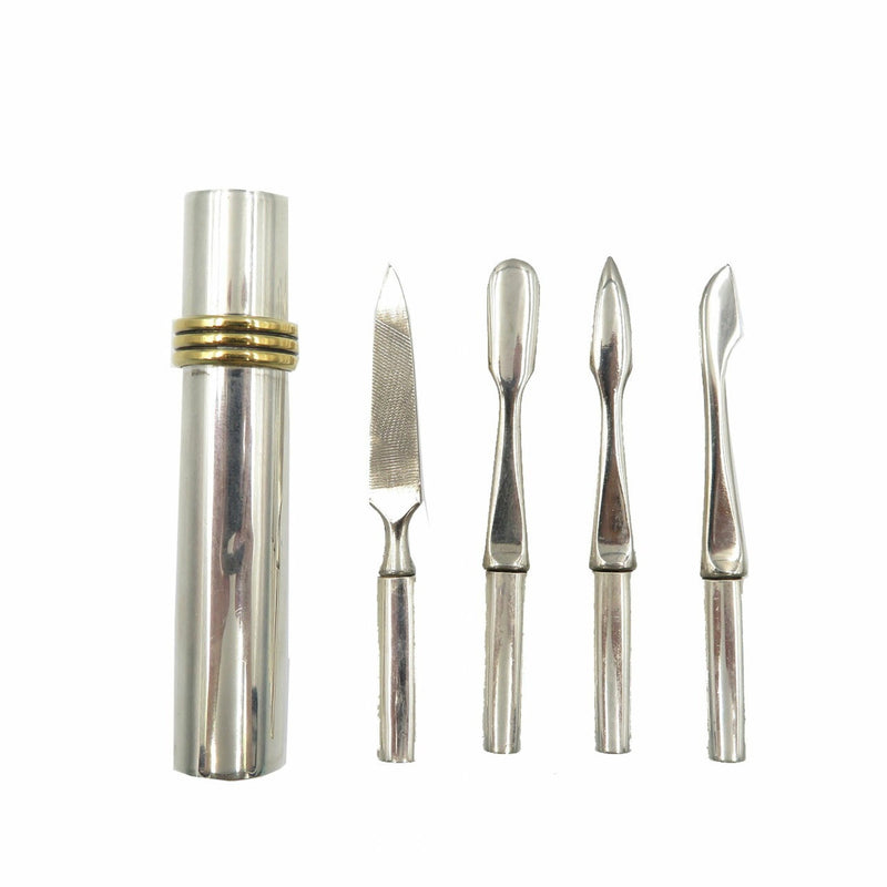 Tiffany Silver 925 Nail Care Set Cuticle Treatment File Gold