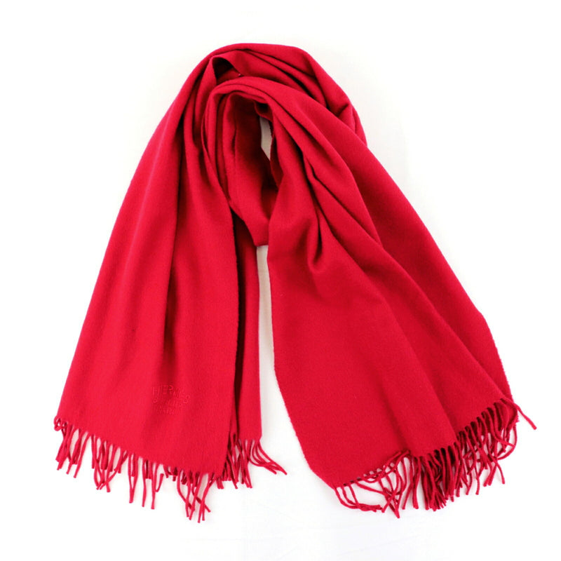 Hermes embroidery cashmere scarf ladies red stole