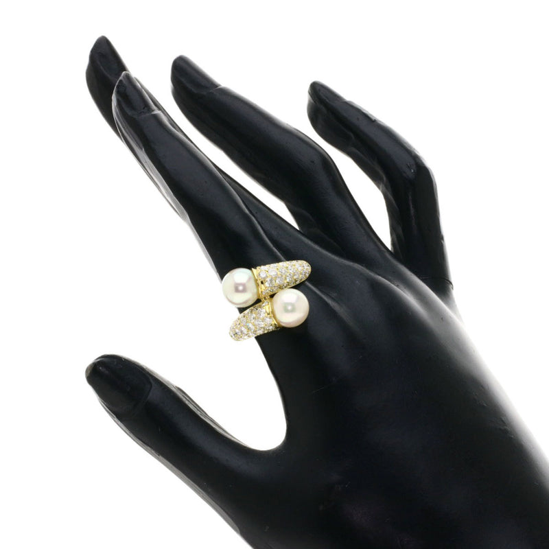 Van Cleef & Arpels Pearl Diamond Rings K18 Yellow Gold Ladies