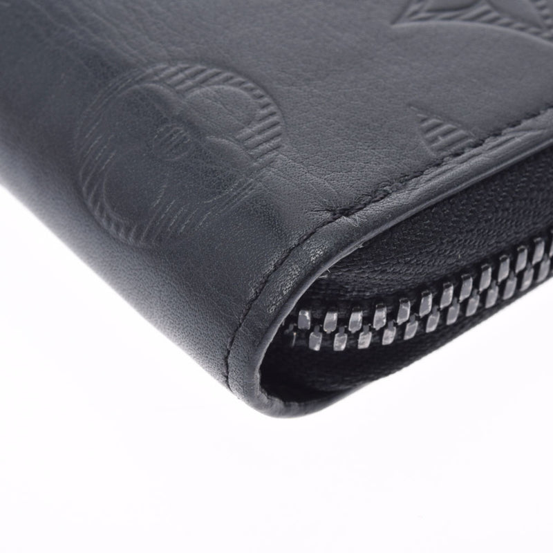 LOUIS VUITTON Monogram Shadow Zippy Vertical Black M62902 Men's Leather Wallet