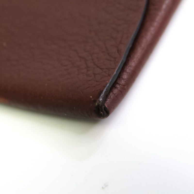 Hermes Bastia Unisex Taurillon Clemence Leather Coin Purse/coin Case Brown