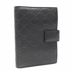 Gucci Notebook Cover Shima Black Leather 115241 Womens Mens