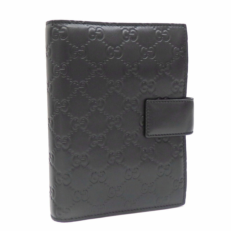 Gucci Notebook Cover Shima Black Leather 115241 Womens Mens