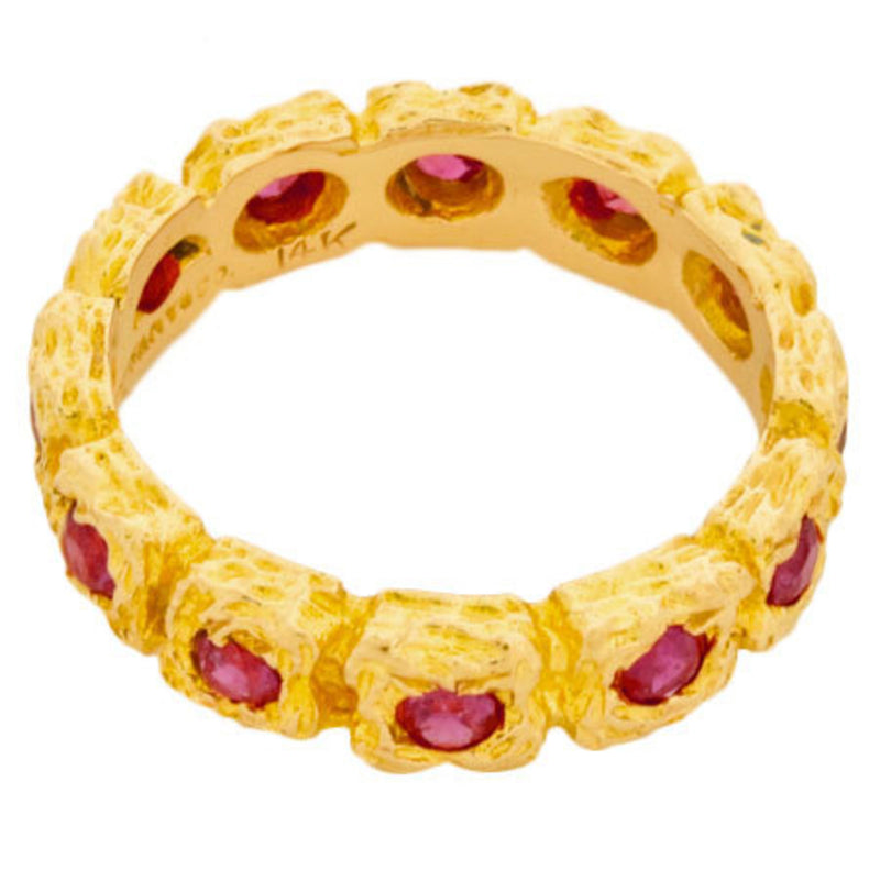 Tiffany TIFFANY & Co. Ruby 12P Eternity Ring K14YG Vintage