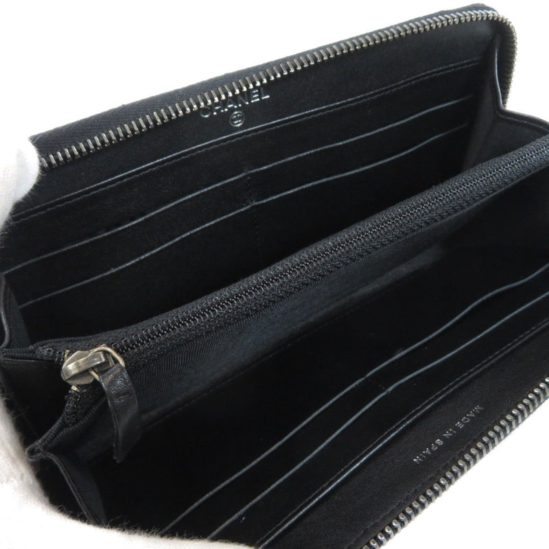 Chanel Stitch Long Wallet Caviar Skin Ladies