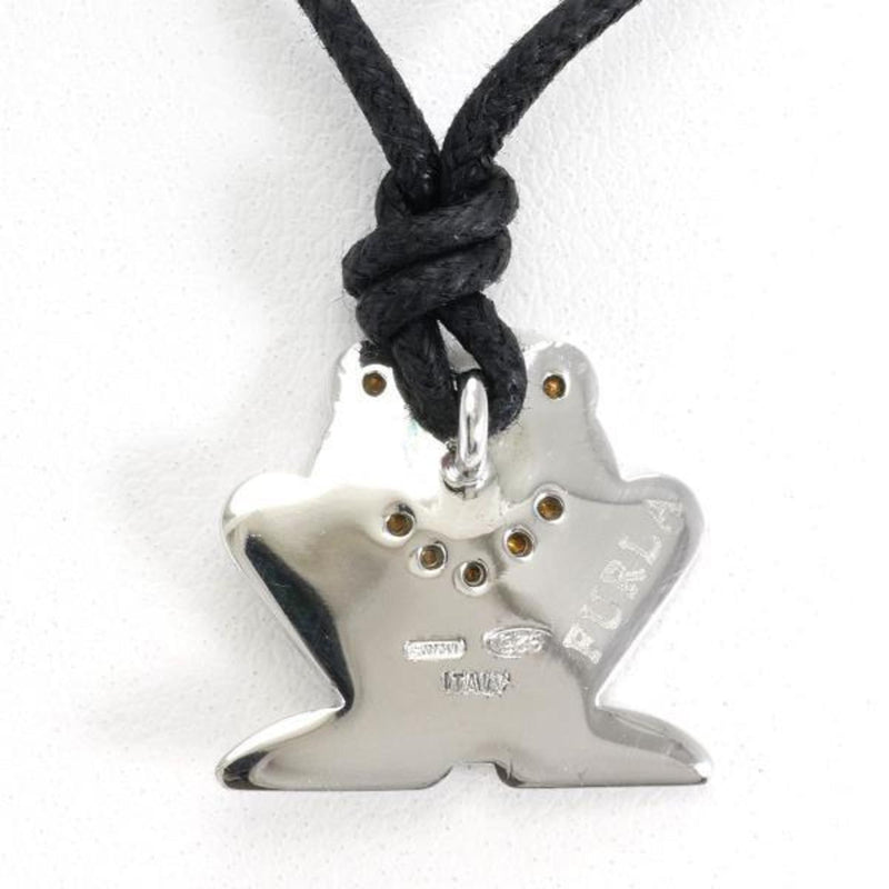 Furla Silver Alloy Cord Necklace Crystal Weight 4.2g Jewelry