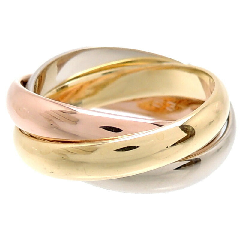 Cartier 750 Three Color Gold # 53 Trinity Womens Mens Rings Yellow