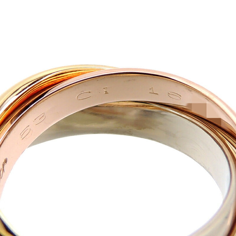 Cartier 750 Three Color Gold # 53 Trinity Womens Mens Rings Yellow