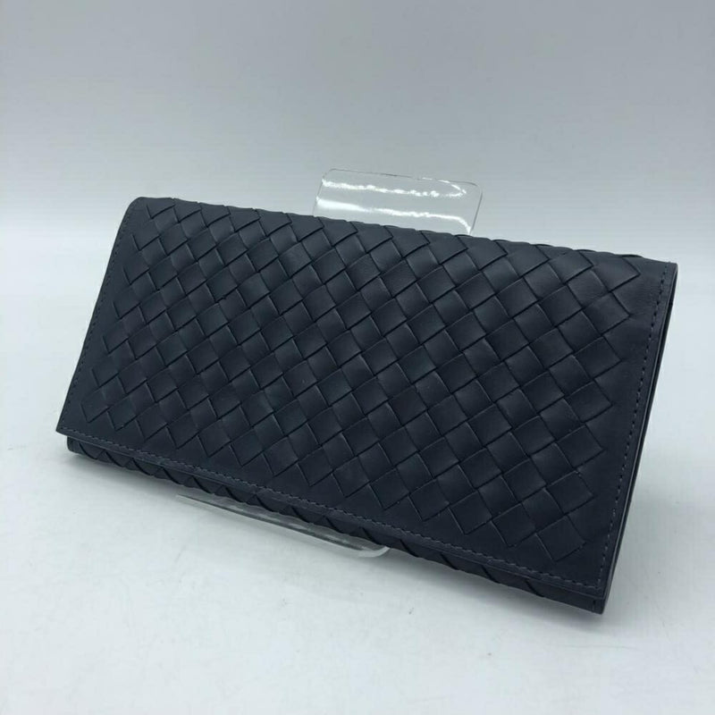 BOTTEGA VENETA 156819 Intrecciato Navy Long Wallet Leather Bottega Veneta