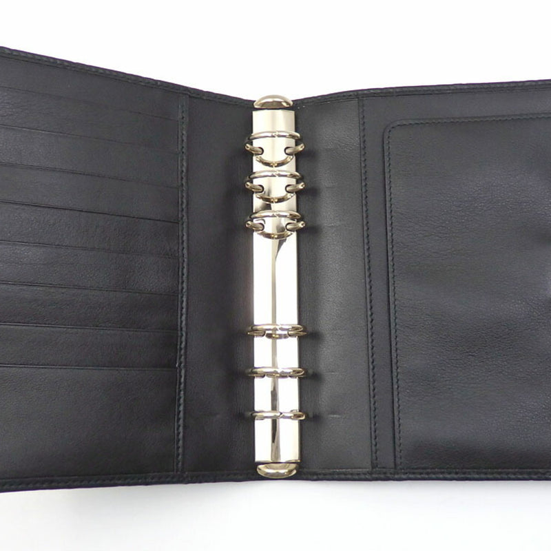 Gucci Notebook Cover Shima Black Leather 115241 Womens Mens