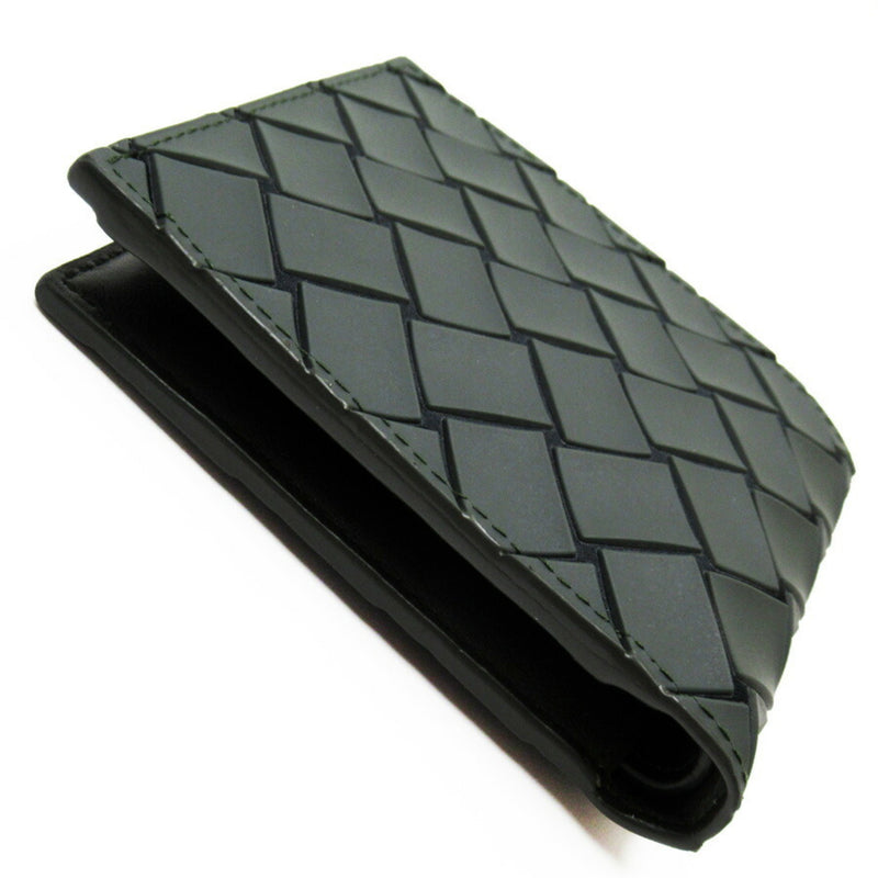 Bottega Veneta Bi-Fold Wallet Intrecciato Dark Gray Soft Rubber Leather