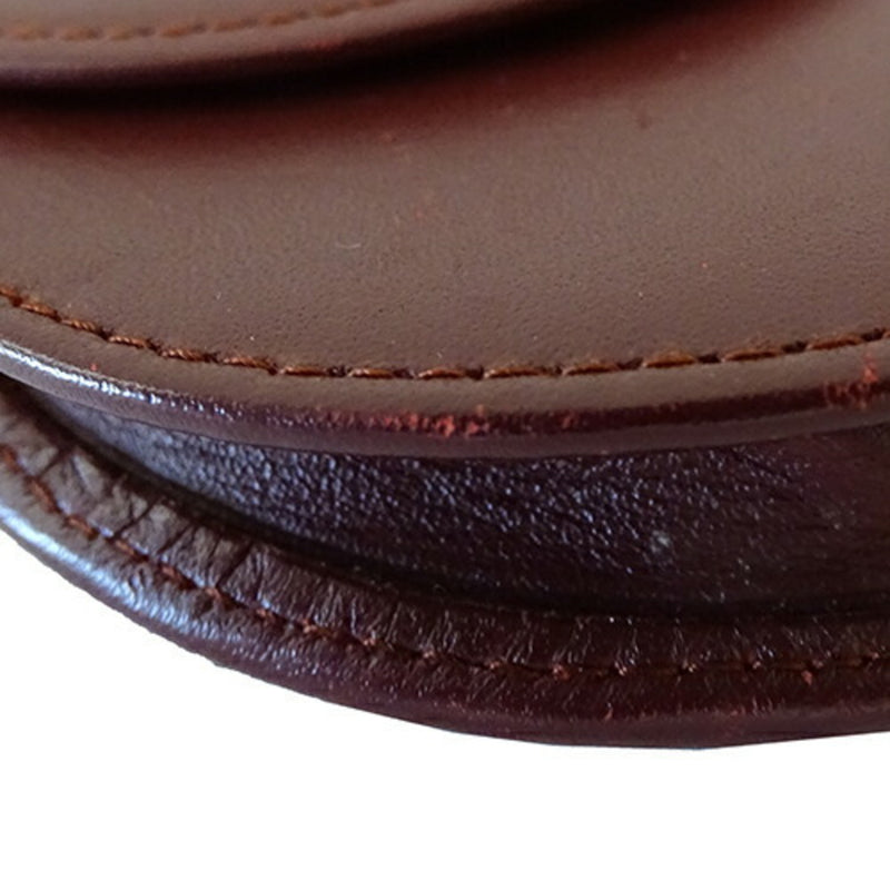 Cartier Mast Coin Purse Leather Bordeaux