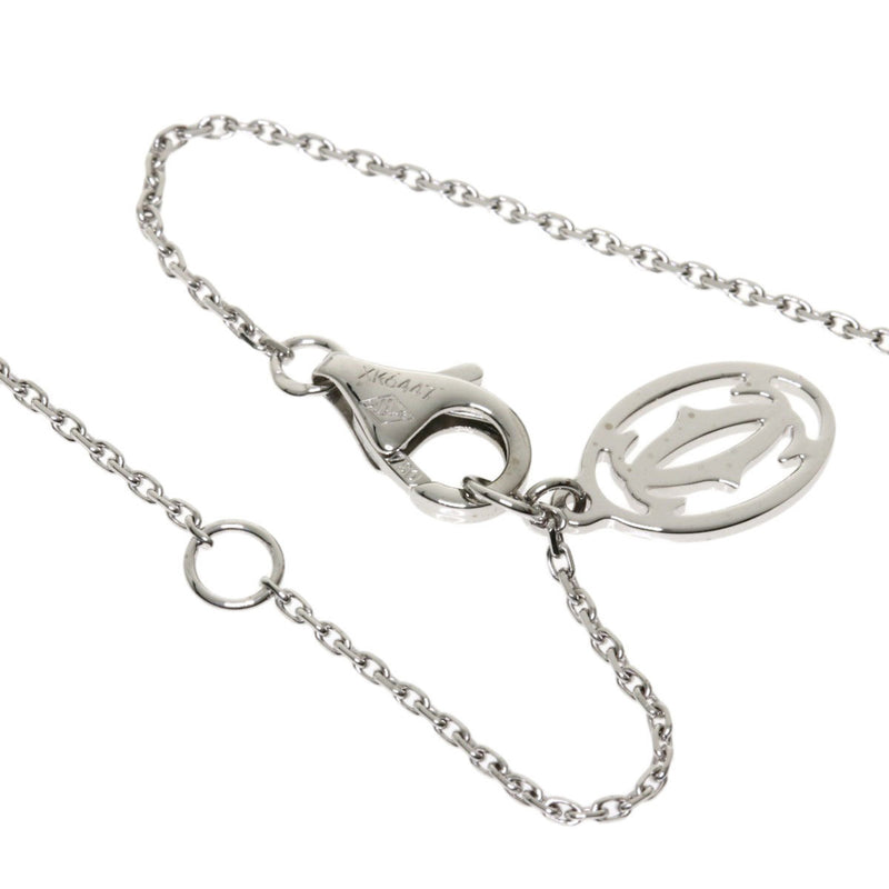 Cartier Heart Motif Twist Necklace K18 White Gold Ladies