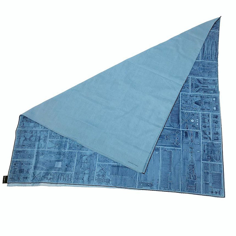 Hermes ECHARPE AU CARRE cotton scarf shawl stall ship blue men's women's
