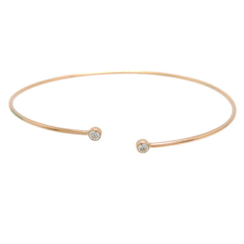 Tiffany 750PG Hoop Single Row Diamond Ladies Bangle 750 Pink Gold