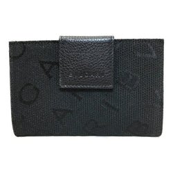 Bvlgari BVLGARI Maxi Mania Gama Mouth Purse Black Canvas Leather Mens Womens