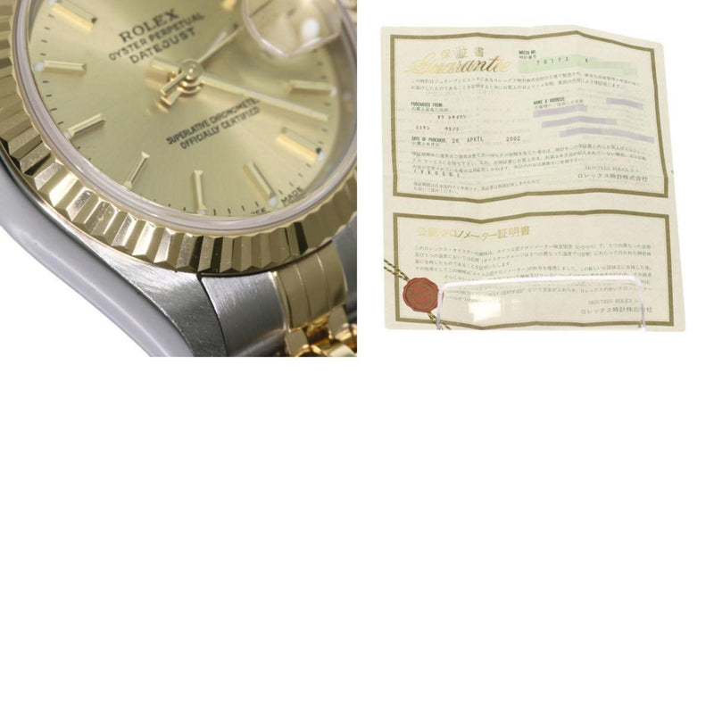 Rolex 79173 Datejust Watch Stainless Steel K18YG Ladies