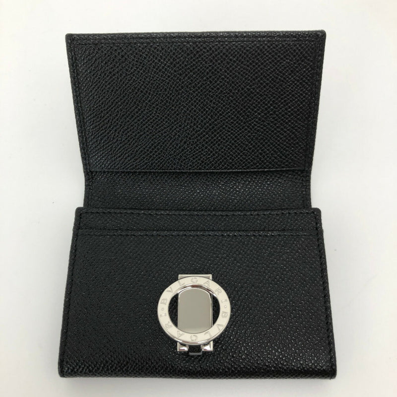 Bulgari Card Case Business Holder 30420 Calf Leather Black Mens BVLGARI