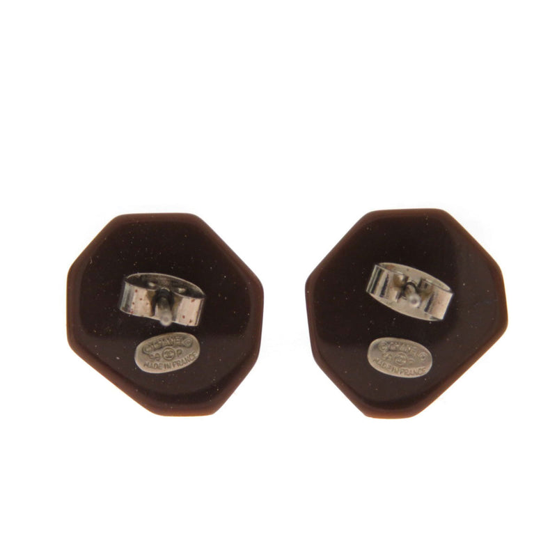 Chanel Logo Motif Earrings Plastic Ladies