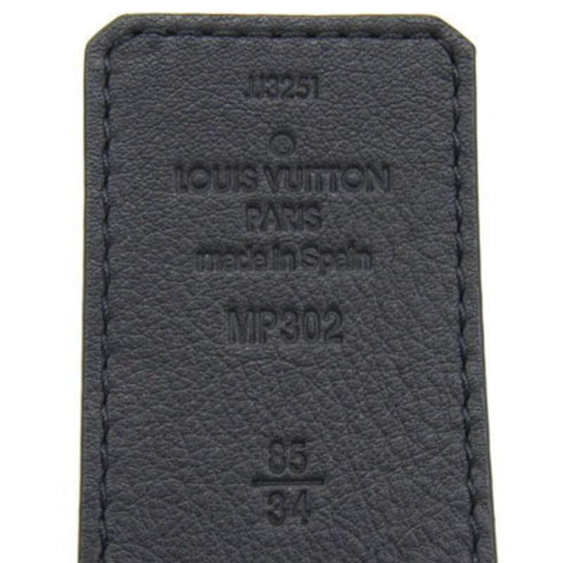 Louis Vuitton Belt Monogram Sainture LV Initial MP302V Navy Blue 85cm Everyday Capsule Collection Reversible Signature Mens Fashion
