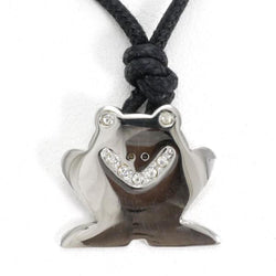 Furla Silver Alloy Cord Necklace Crystal Weight 4.2g Jewelry