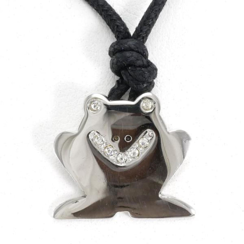 Furla Silver Alloy Cord Necklace Crystal Weight 4.2g Jewelry