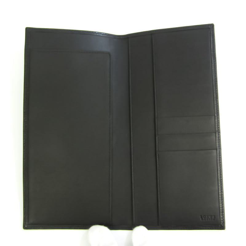 Loewe Check Case Men's Leather Long Bill Wallet (bi-fold) Black