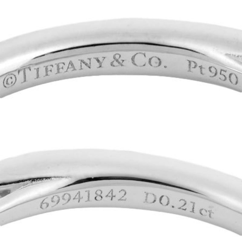 Tiffany TIFFANY & Co. Harmony Diamond 0.21ct (I / SI1 3EX) Solitaire Half Circle Ring Pt950 # 7.5
